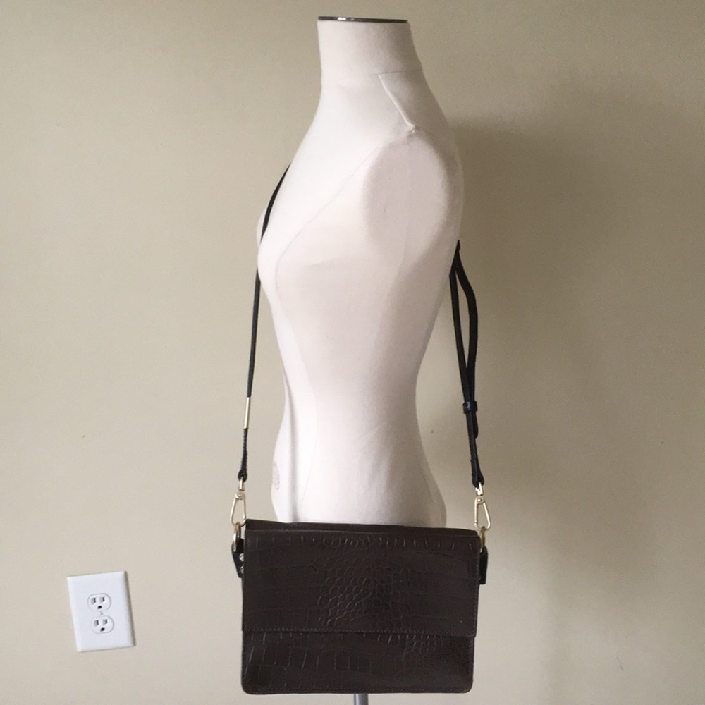 Foley & Corinna Brown Leather Crossbody Bag Purse